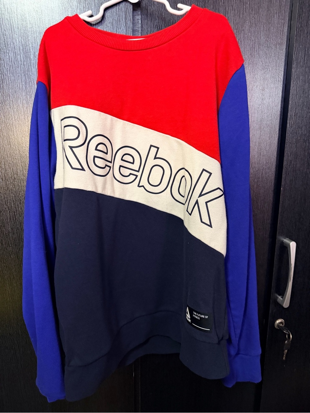 Reebok Colorblock Crewneck Sweater - Red/Blue